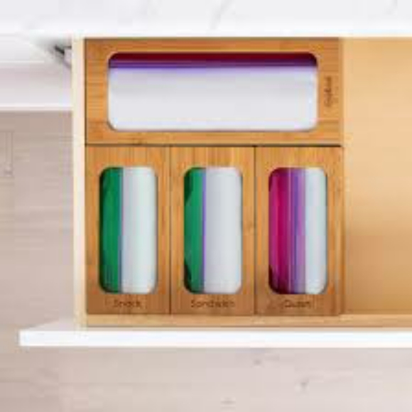Seville Storage & Organization 4 Piece Seville Bamboo Ziploc Bag